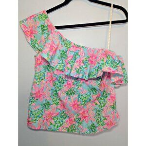 Lilly Pulitzer womens size small Zeldie floral multicolor off the shoulder shirt